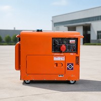 Generator Diesel Portabel Senyap 50Hz Starter Elektrik 12V DC Dua Outlet Voltmeter Digital Alternator 100% Tembaga ISO CE