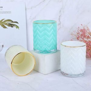 Custom Logo Colorful Wholesale 8 10 14 Oz Glass Candle Jars Holders Luxury <b>Empty</b> Container With Lid and <b>Box</b> - Product Image 5