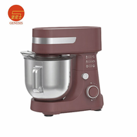 Batteur sur socle électrique 800W, bol mélangeur en acier inoxydable 5,0L, 12 vitesses, crochet pétrisseur, fouet, fouet à spirale, accessoires à tête inclinable