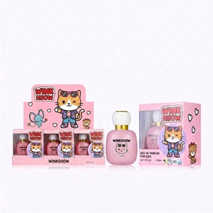 Perfume Personalizado con MOQ Completo de 100 Piezas, Botella de Vidrio con Diseño de Gato Rosa, Eau de Parfum en <span class=keywords><strong>Spray</strong></span> para Niños, Fragancia de Limón, Perfume <span class=keywords><strong>Infantil</strong></span> - Product Image 1