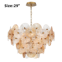 Lustre suspendu de luxe en verre ambré pour salon, hôtel, villa, escalier