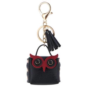 Regalos Creativos: Mini Bolso Monedero con Diseño de Búho, Llavero de Cuero PU con Borla, Accesorio Colgante para Bolso, Llavero para Coche - Product Image 2