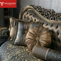 Canapé sectionnel de style européen Yuhui, ensemble sculpté en bois massif avec rembourrage en éponge pour salon ou mobilier de villa
