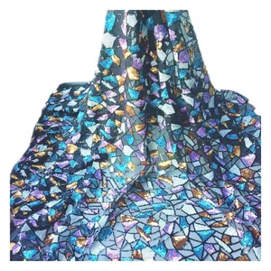 New Arrival Stretch Tulle Cutout Geometric figure Sequin Fabric For Clothing