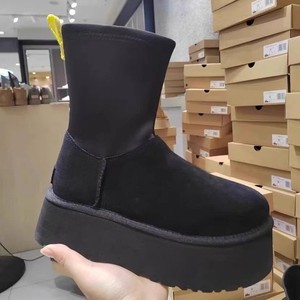Botas de Nieve UGGSS para Mujer 2024, Botas de Nieve con <span class=keywords><strong>Plataforma</strong></span> y Forro de Piel de Oveja Genuina, Botas de Nieve Extensibles para Exteriores - Product Image 1