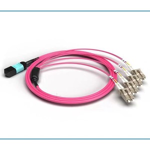 Cable de Fibra Óptica MPO LC de 12 Núcleos OM4, Tipo Ramificación de Baja Emisión de Humo y Cero Halógenos, Alta Densidad para Centros de Datos, 10G/40G/100Gbps TCP - Product Image 4
