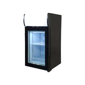 Meisda SD40B 40L stainless steel glass door desktop mini display freezer for ice cream