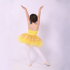 Enfants Ballet Danse Porter <span class=keywords><strong>Tutu</strong></span> Filles Jaune Couleur Princesse <span class=keywords><strong>Tutu</strong></span> <span class=keywords><strong>Jupe</strong></span> Costumes Enfants Scène Porter pour la Performance et la Fête - Product Image 3