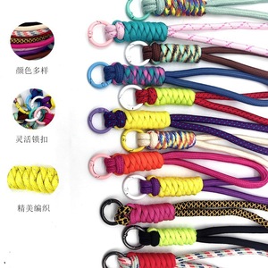 Color Blocked Phone Lanyard Keychain Short Style Universal Polyester Mobile Phone Strap With Metal Ring For Phone Case Car Key - Product Image 1