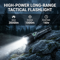 Lampe torche LED haute puissance, super lumineuse, rechargeable, en alliage d'aluminium, longue portée, pour le camping, la randonnée, la pêche nocturne