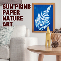 Jouet éducatif pour enfants, papier cyanotype haute sensibilité soleil bricolage papier à dessin à vapeur impression nature pour enfants