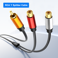 Câble Répartiteur RCA 1 Mâle 2 Femelles en Y, Adaptateur Audio Vidéo Stéréo, Rallonge pour Voiture, HDTV, Haut-parleur, Home Cinéma, PVC
