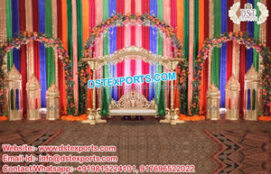 Stylish Muslim Wedding Mehndi Stage Decor Muslim Wedding Mehndi Stage With Moroccan <b>Bed</b> Muslim Wedding Mehndi Stage - Product Image 6