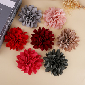 Accesorios para el cabello con flores de camelia de tela, decoración para zapatos y sombreros, flores de tela hechas a mano para manualidades, 6 colores disponibles - Product Image 1