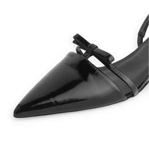 Zapatos de Tacón Bajo para Mujer, con Lazo Pequeño, Tipo Slingback, Punta Puntiaguda, para Oficina, Sandalias de Verano con Correa Trasera - Product Image 2