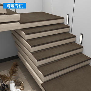 Alfombra sencilla para escaleras, rectangular, gris claro, antideslizante, autoadhesiva, para escaleras del hogar, material mezclado, protección del suelo de color sólido - Product Image 2