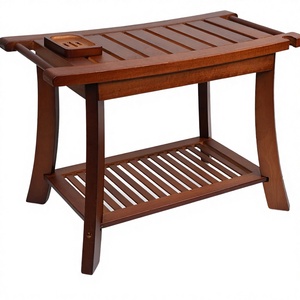 Wooden Accent Table with Lower Shelf – Spa, Bathroom & Living Room Use - Product Image 2