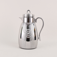 Teko Kopi Arab Mayflower Mewah Berlapis Perak 1000ml, Cangkang Plastik, Lapisan Kaca, Teko Vakum, Teko Teh