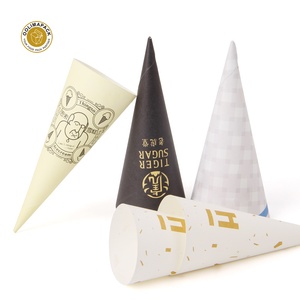 Dùng Một Lần Tùy Chỉnh In Nhôm Lá Cán Giấy Kem Hình Nón Nón Tay Áo - Product Image 3