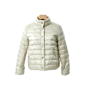 Veste matelassée en nylon brillant 400T de qualité supérieure pour <span class=keywords><strong>femme</strong></span>, manteau en coton léger et thermique pour usage quotidien décontracté, logo personnalisé - Product Image 1