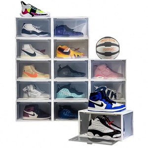 Os521 Big Black Drawer Pp Transparent Sliding Sneaker Shoe Box Storage Plastic