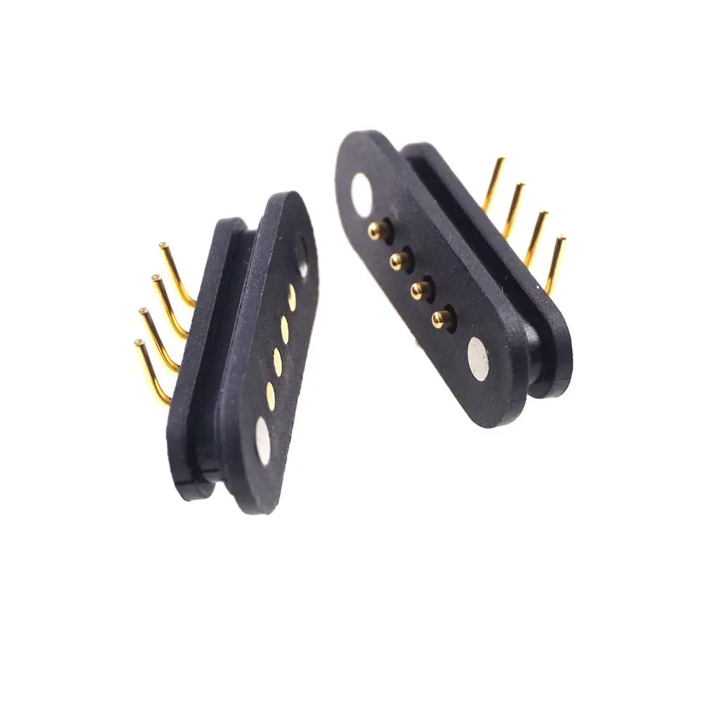 Passo de alto desempenho 2.54mm Força Forte Masculino Conector Feminino Mola Magnética Carregada Pogo Pin Connector 4 Pin