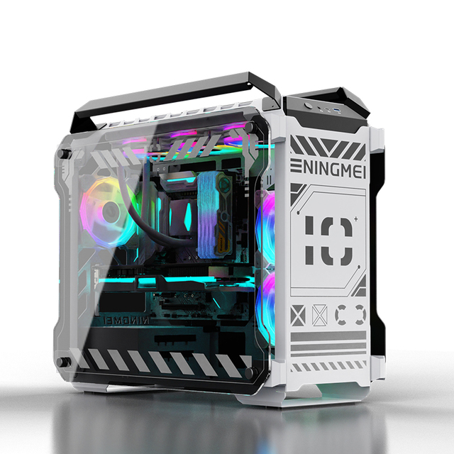 Lovingcool DIY LOGO Computer Casing Desktop CPU Cabinet Micro-ATX Mini-ITX Mid Tower ARGB Gaming PC Chassis with 120mm RGB Fan