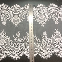Haute Qualité Vintage Noir Chantilly Dentelle Garniture Cils Tissu Textile Accessoire LT2196B