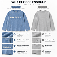 T-shirts et Sweat-shirts Vintage Personnalisés pour Hommes – Impression DTG, Respirants, Écologiques, Lavés, Manches Longues, Streetwear, Pulls – ODM OEM