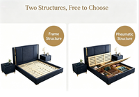 Modernes Luxuriöses Design Holz-Kingsize-Bettgestell Schlafzimmer Leder-Doppelbett Luxuriöses Neues Design Schlafzimmer-Set