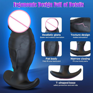 AITT Custom Mtsige <strong>Silicone</strong> Soft 360 Rotating Vibrating Butt Plug Anal <strong>Dildo</strong> for Men Women - Product Image 3