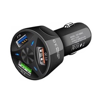 Adaptor Charger Mobil Universal 3 USB Quick Charge 3.0 Pengisian Cepat 18W Pengisi Daya Ponsel USB Cepat untuk Android