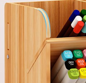 Organisateur de bureau créatif en bois avec tiroirs pour stylos et fournitures de bureau, idéal pour le rangement à la maison et au bureau - Product Image 5