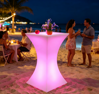 Table de cocktail LED multicolore, étanche IP65, à intensité variable, garantie 2 ans, télécommande, batterie au lithium, pour fêtes, hôtels, extérieur