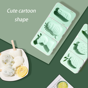 Molde de silicona para helados caseros, reutilizable, sin BPA, de calidad alimentaria, con diseño de animales y frutas, con palitos. - Product Image 6
