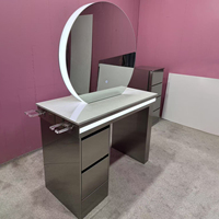Meuble de salon haut de gamme XFMC, coiffeuse double face avec miroir, équipement de salon, station de coiffure pour salon de barbier