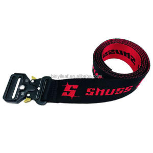 Cinturón de tela de lona de nailon ajustable con logotipo tejido personalizado de 3,8 CM al por mayor, cinturón de capeesh para patines de esquí Jacquard, cinturón con hebilla magnética para hombres - Product Image 3