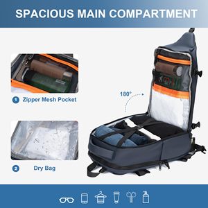 Sac à dos de voyage multi-compartiments prêt pour le vol, design intelligent à 3 compartiments avec confort tout au long de la journée, style durable - Product Image 5
