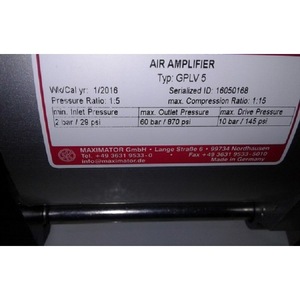 Amplificateur d'air Maximator GPLV 5, compresseur industriel avec pression de sortie maximale de 60 bars - Product Image 1