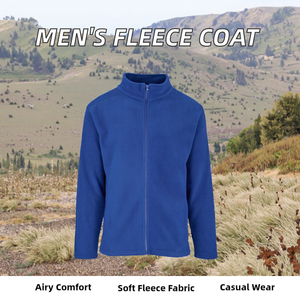 남성 캐주얼 풀 지퍼 소프트 폴라 플리스 재킷 XL 스탠드 야외 레크리에이션 큰 겨울 전면 수 놓은 여행 코트 - Product Image 2