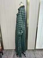 Robe longue à carreaux rétro vintage d'automne à manches longues et col à revers pour femme, idéale pour les sorties quotidiennes et les voyages