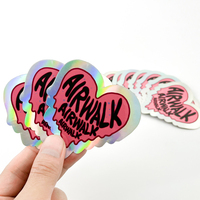 Logotipo personalizado impreso resistente a los rayos UV impermeable troquelado vinilo pegatinas holográficas reflectante holograma etiqueta adhesiva