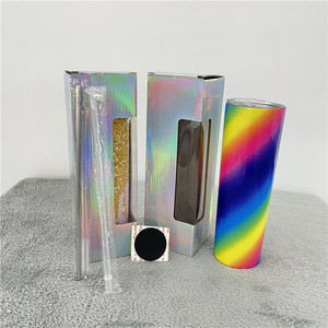 Nueva caja de exhibición de vaso de paquete de ventas de Terminal holográfica al por mayor para vaso recto delgado de 20 oz o 30 oz - Product Image 1