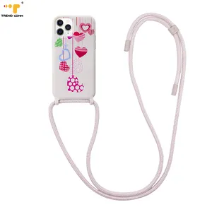 Grosir pemegang ponsel sling-Casing Ponsel Desain Hewan UV dengan Tali PPM Lepas Pasang untuk Seri iPhone XR-13