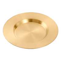 Assiette à légumes et à collations de style coréen en acier inoxydable 201, durable, résistante au lave-vaisselle, à bords plats, avec bords en forme de chapeau de paille, pour toutes les occasions