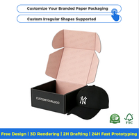 Boîte d'expédition pour casquettes, emballage personnalisé, boîtes de courrier PR haut de gamme, personnalisées pour les casquettes, livraison au détail et utilisation pour les cadeaux de marque