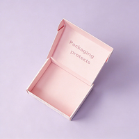 Boîte cadeau en papier ondulé rose pliable, écologique, en matériaux recyclés, avec logo personnalisé, pour cosmétiques, emballage de luxe pour l'expédition