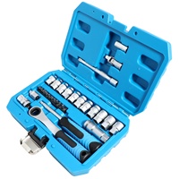 HTL 29PCS 패스 스루 코어 라쳇 소켓 세트 토크 렌치 자동차 수리 공구 스크루드라이버