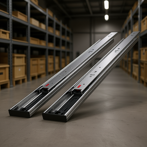 Guide per cassetti in acciaio D0100HACEVW da 16 pollici a estrazione totale con cuscinetti a sfera e chiusura ammortizzata per uso in magazzino - Product Image 2