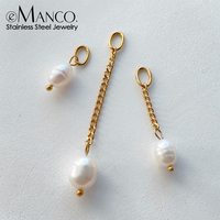 Pendentif goutte en perle d'eau douce baroque eManco, chaîne en acier inoxydable avec pendentif perle, vente en gros, bijoux superposés DIY